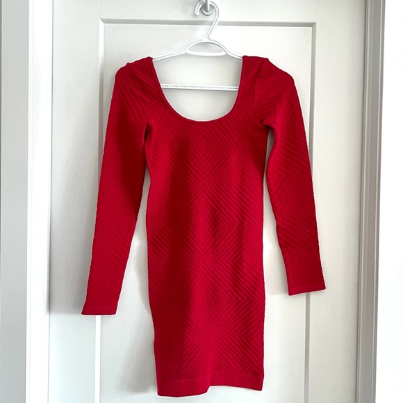 BCBG Generation Red Textured Bodycon Dress - Picture 1 of 4